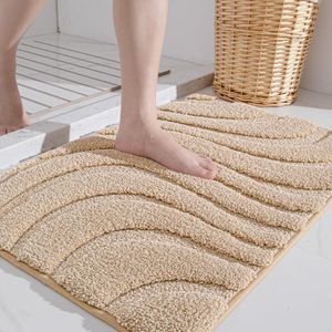 Badmat, antislip, 40 x 60 cm, zachte microvezel-badmat, waterabsorberende badkamertapijt, machinewasbaar, badmat voor bad, douche en badkamer, beige