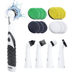 CleanRite Multi Scrubber Pakket - Elektrische Schrobber - Incl. Borstels en Schuurpads - Voor Auto, Fornuis, Tegels en Voegen