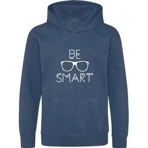 Be Friends Hoodie - Be Smart - Heren - Blauw - Maat S