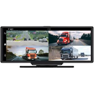 Dashcam voor Auto - 10.26"" 4G Android 9 Dashcam - 360° Panoramisch Beeld - GPS Navigatie - 4G Camera - ADAS Rijhulp - WiFi - Parkeermodus - G-Sensor - Loop Recording - Zwart