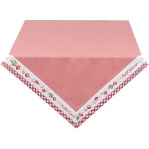Clayre & Eef Tafelkleed PPL03 130*180 cm Rood Katoen radijs Tafellaken Tafellinnen Tafeltextiel