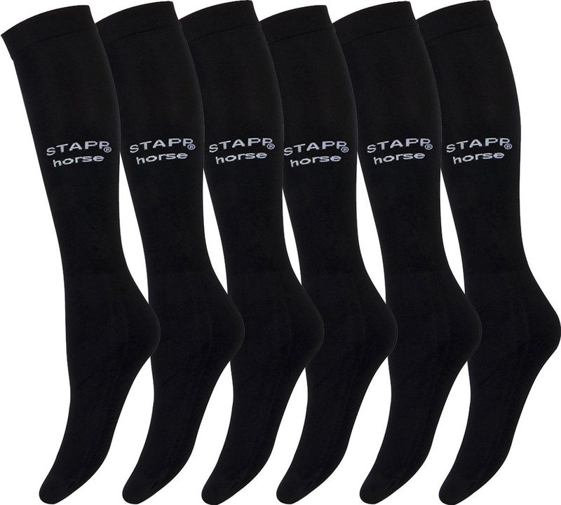 STAPP Horse Paardrijsokken Ultra Fine - 6 paar Ruitersokken - Zwart-35/42