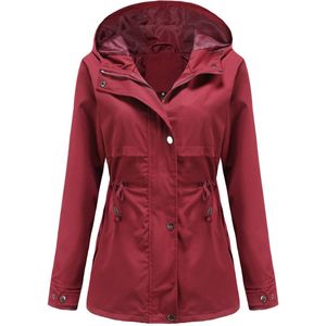 Allthemen Dames Jack met Middenlange - Effen met Capuchon - XL