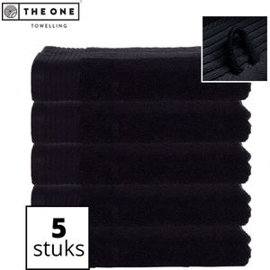 The One Towelling Classic Handdoeken - Voordeelverpakking - Hoge vochtopname - 100% Gekamd katoen - 70 x 140 cm - Zwart - 5 Stuks