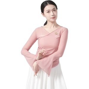 V-hals Flared Sleeve Top voor Dansprestaties