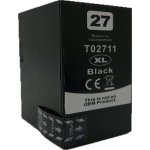 27XL (T2711) Zwart - Huismerk inktcartridge compatible met Epson WorkForce WF-3600 Series / Epson WorkForce WF-3620 WF / Epson WorkForce WF-3620 DWF / Epson WorkForce WF-3640 DTWF / Epson WorkForce WF-7110 DTW / Epson WorkForce WF-7210 DTW