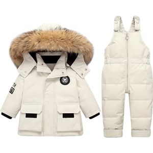 Kraftverdia® - skipak - skipak baby - winterpak voor baby - ski-donsjack pak - winddicht - warm - Tops en broeken 2STUKS - Geschikt voor jongens en meisjes Sneeuwpak - Wit - maat 80