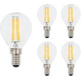 VITO LED Filament Kogellamp G45 E14 - 6W (vervangt 60W) - 750lm - 6000K - Ø45mm - 220-240V - Energiezuinig - 5 stuks