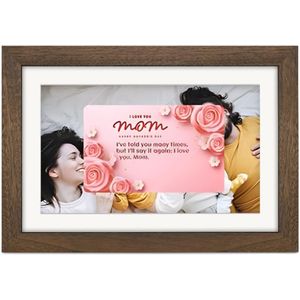 DailySupplies® Digitale Fotolijst met Wifi - Fotolijsten - Frameo App - HD Kwaliteit - Donkerbruin walnoot