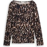 Tom Tailor - Shirt - Bruin - Lange Mouwen - Met Print All-over