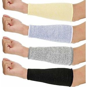 JeiibrZui Armbeschermers - Polsbeschermers - Snijbestendig en antistatisch - Zacht en wasbaar - 4 paar - voor tuiniers en fabrieksarbeiders, zwart