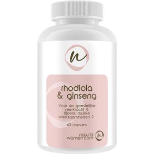 Natural Women Care - Rhodiola & Ginseng - Geeft energie bij lusteloosheid - Voor tijden van stress en onrust - Rhodiola rosea - Siberische ginseng