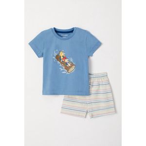 Woody pyjama baby jongens - blauw - zeepaardje - 241-10-PSS-S/818 - maat 74
