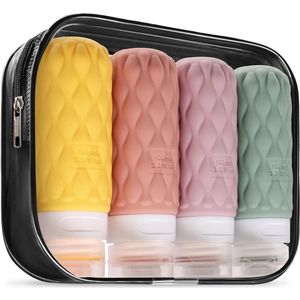 Reisflessen Set - Draagbare Silicone Containers voor Toiletartikelen - 4 Stuks - 100 ml