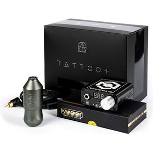 Complete Tattoo Machine Set Equaliser Drop Pen Grey 3.5 + Nemesis Power Supply | Premium Professionele Tattoo Machine | Draadloze Tatoeage Pen | Wireless | PMU Gun | Zelf Tatoeëren Kit | Cartridges | Naalden | Beginner & Gevorderden Set 1RL | 3RL |