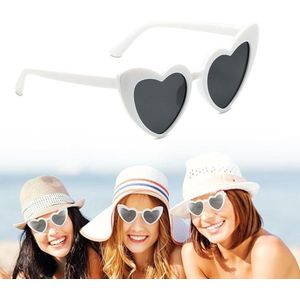 Hartvormige zonnebril met UV400-bescherming voor kinderen - Grijs/zwart - Party wit