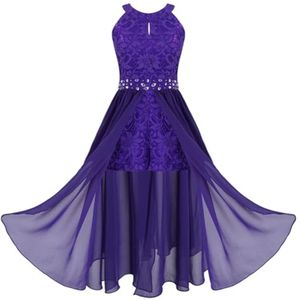 Elegante prinsessenjurk voor meisjes, mouwloze feestjurk voor bruiloft en verjaardagen