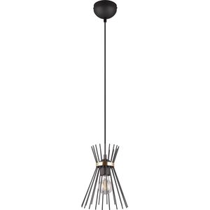 LED Hanglamp - Torna Drado - E27 Fitting - 1-lichts - Rond - Zwart Goud - Metaal
