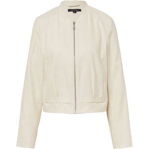 COMMA - Tussenjas - Lichtbeige - Viscose - Rechte Zoom, Staande Kraag, Ritssluiting