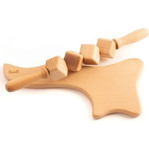 tuuli - Anti-cellulitis - Massageset - Hout - Inhoud: 1 x Massageroller (40 cm) + 1 x Gua Sha Massageapparaat
