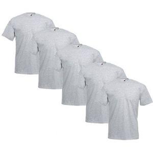 Fruit of the Loom - 5 stuks Valueweight T-shirts Ronde Hals - Asgrijs - S