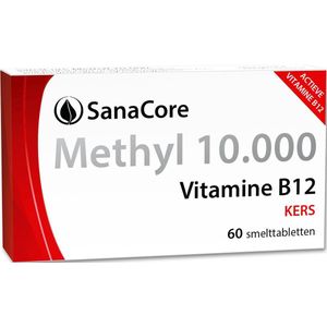 SanaCore Methyl 10.000 - Actieve Vitamine B12 - 60 zuigtabletten - Methylcobalamine