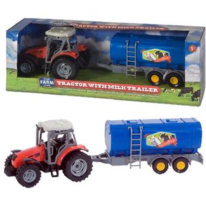 Speelgoed tractor rood met aanhanger - Dutch Farm Serie 1:32