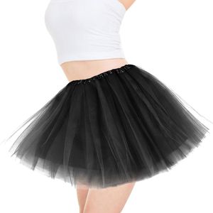 Tutu-rok voor dames - 4 lagen met comfortabele voering - pluizige ballet dansrok voor kostuum feest Halloween marathon en hardlopen
