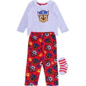 Rood-grijze pyjama + sokken PAW PATROL / 104cm