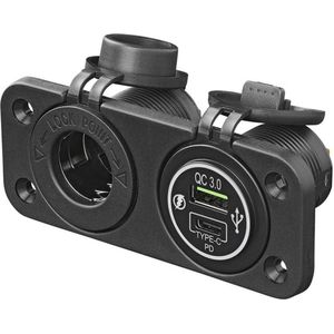 ProPlus Inbouw kit - 12V stekkerdoos + USB snellader - Type A + C - 2-weg - 3A
