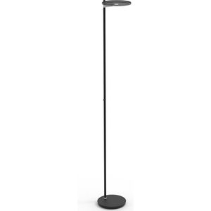 Vloerlamp uplight | 1 lichts | zwart / transparant | smoke glas / metaal | 187 cm | woonkamer / staande lamp | modern design