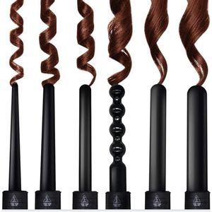 Krultang - 6 in 1 - Keramiek - Haarkrultang - Krullen - Zwart