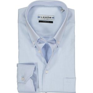 Ledub modern fit overhemd - lichtblauw twill - Strijkvriendelijk - Boordmaat: 38