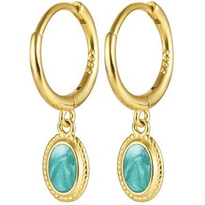 oorbellen dames - goudkleurige oorbellen - groene hanger - oorringen - cadeau voor vrouw - Liefs Jade