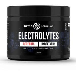 Electrolytes - 200 gram - 40 servings - Rood fruit - Natrium - Chloride - Kalium - Magnesium - Calcium - Kokoswater poeder - Vitamine C - vegan