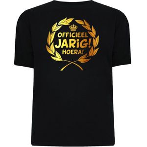 Gouden Krans T-Shirt - Officieel Jarig Hoera (maat xl)