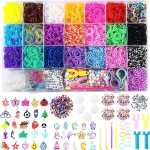 6460 XXL Loombanden Box Set - Starterset Box met 22 kleuren + loombord + haken en vele extra's - eco-vriendelijk latex vrij rubber Loom - 330 kralen - 500+ S-clips - 35 hangers