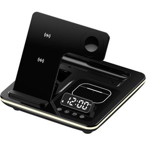 A93 - Draadloze Oplader - 15W - Multifunctioneel - RGB Licht - Wekker