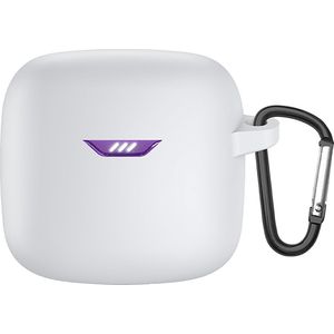 YONO Soft Case geschikt voor JBL Tune Flex - Siliconen Hoesje met Clip - Wit