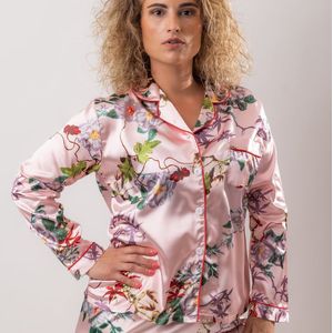 Satijnen Pyjama Dames Tokyo Fall Blossom - Maat XL - Luxe Nachtkleding, Hypoallergeen, Zacht, Hydraterend & Anti-Aging voor Ultiem Comfort