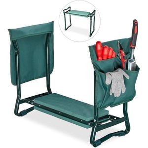 Thuys – Kniebank Opvouwbaar – Met Zachte Kniekussens – Tuinhulp Met 2 Opbergvakken – Kniehulp Voor Tuinieren Tot – 150 KG – 50 x 60 x 27.5 CM – Groen