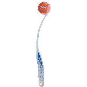 Chuckit! Confetti Sport Launcher - 45 cm - Ballenwerper - Limited Edition - Werpstok - Inclusief Chuckit Medium Tennisbal - ø 6 cm - Oranje/Wit/Blauw