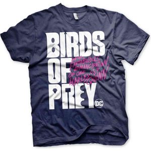 DC Comics Harley Quinn Heren Tshirt -M- Birds Of Prey - Logo Blauw