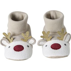 Kerstslofjes - Rendier - Beige - Pantoffels