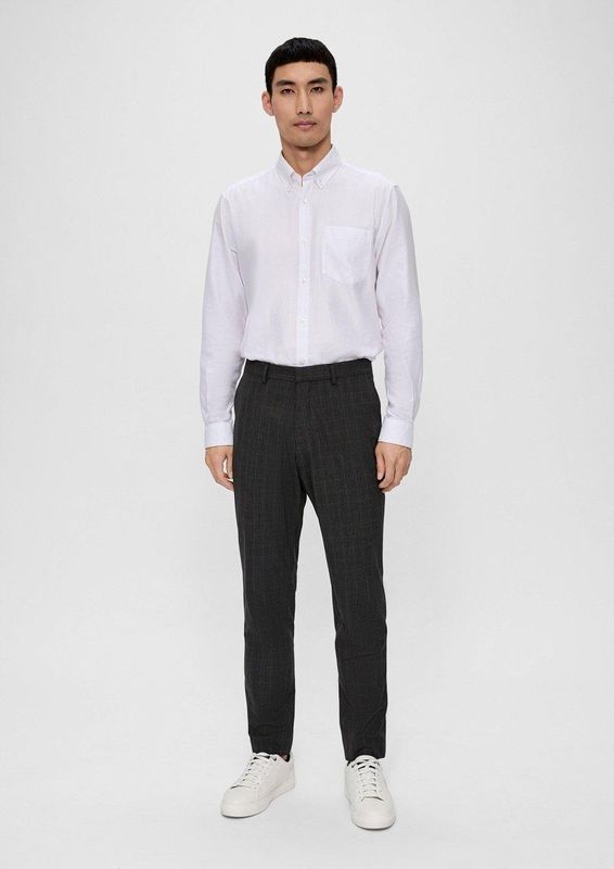 Pantalon - Geruit - Viscose - Ritssluiting - Regular Pasvorm