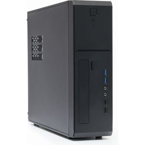 Micro-ATX / Mini-iTX Tower Desktop Behuizing + 300W V2.31 SFX Voeding - Slim PC Case Mini-ITX / Micro-ATX with 300W Power Supply - 2x USB3.0
