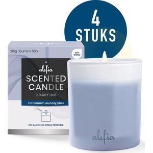 Alefia | Luxury Geurkaars | Hammam & Eucalyptus | 4 Stuks
