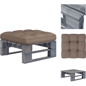 vidaXL Poef - Poefs - Poefen - Pallet Poef - Tuinhocker pallet geïmpregneerd grenenhout grijs