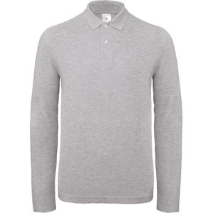 B&C ID.001 Men's long-sleeve polo shirt CGPUI12 - Heather Grey - XL
