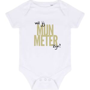 Baby romper met tekst: Wil jij mijn meter zijn? |meter| baby | aanzoek | 0-6 maanden